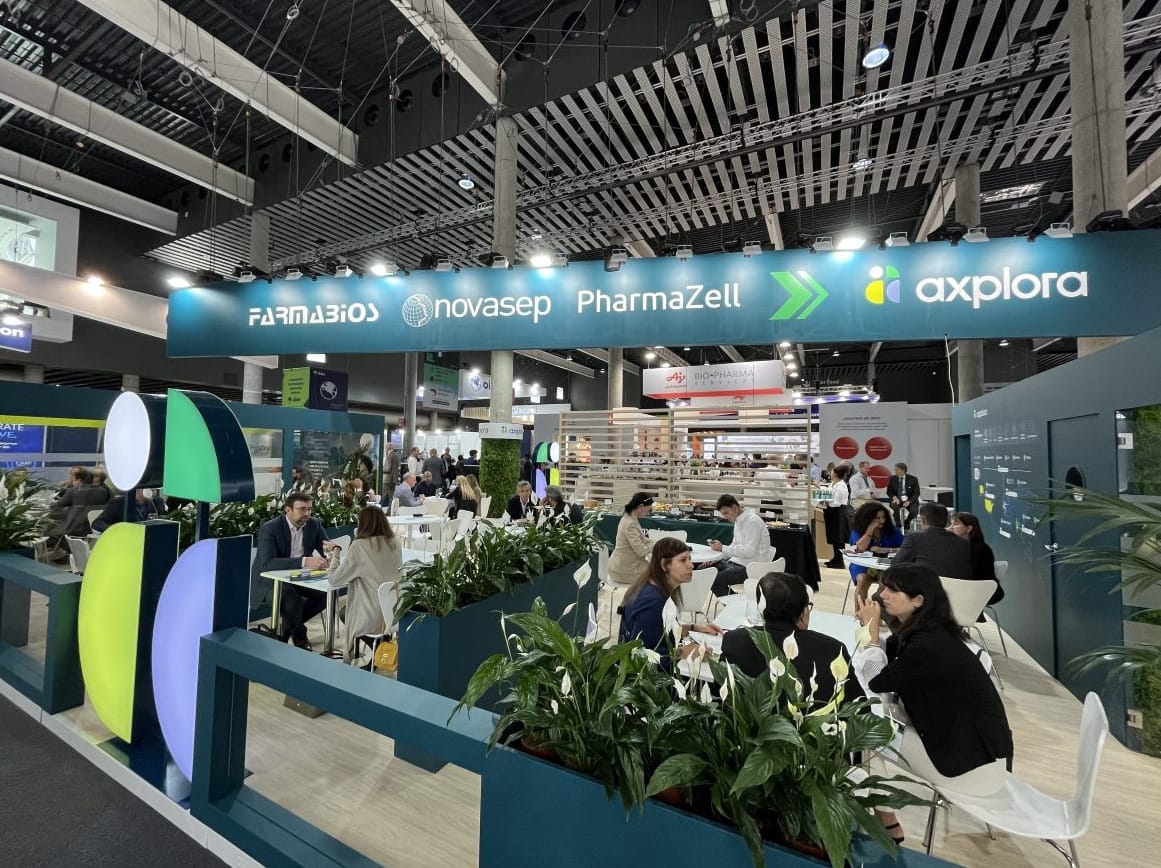 People visiting Axplora booth for CPHI Worldwide 2023
